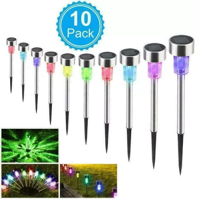 Garden Solar-Powered Stake Lights β Pack of 10 2 Options