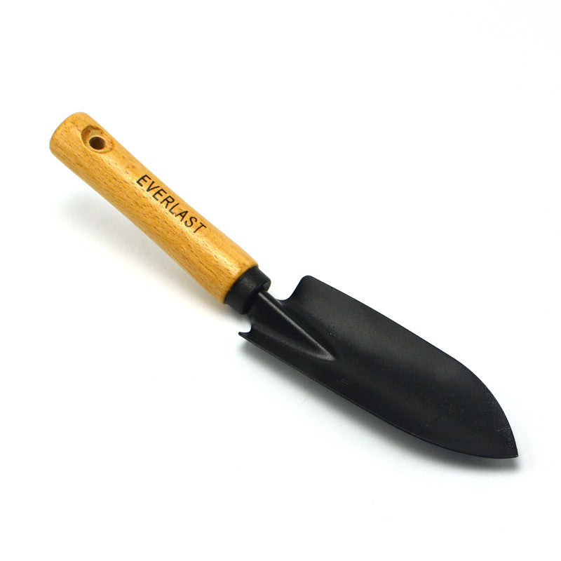 Premium Dual-Sized Garden Trowel Set – Durable Black Iron & Wooden Handles