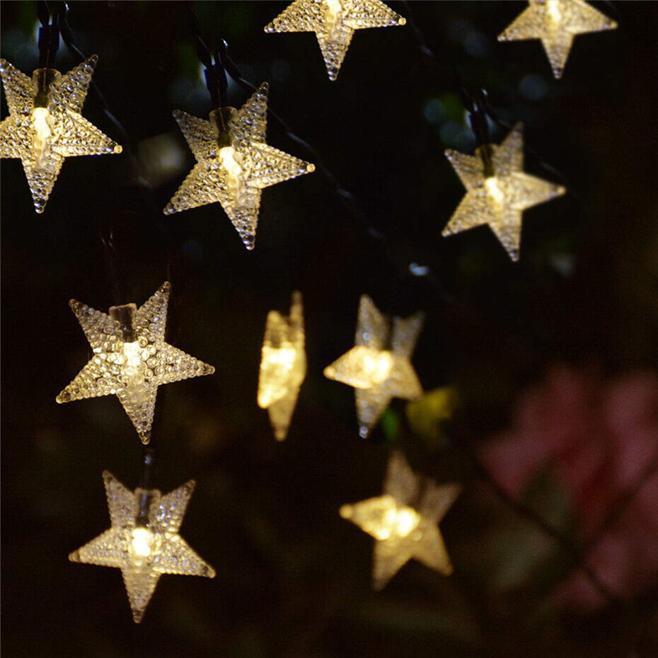 Solar Powered Star  LED Lights Waterproof Garden Outdoor Decor