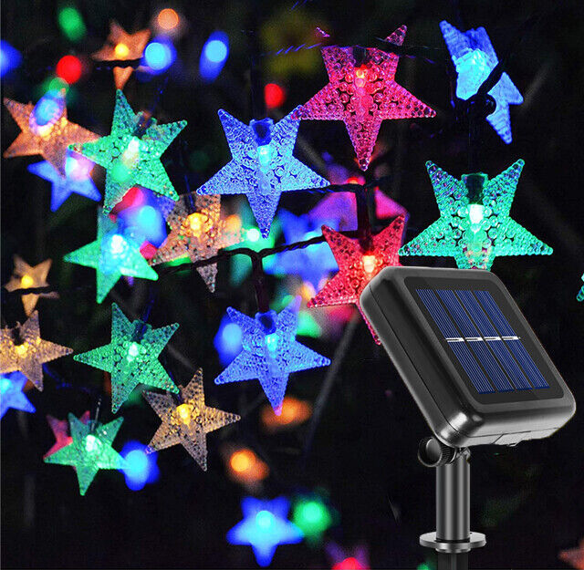 Solar Powered Star  LED Lights Waterproof Garden Outdoor Decor