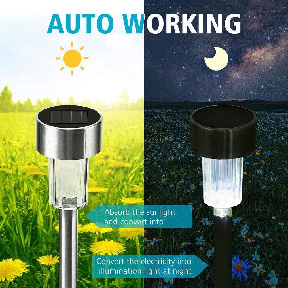 Garden Solar-Powered Stake Lights – Pack of 10 2 Options