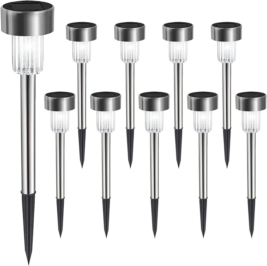 Garden Solar-Powered Stake Lights – Pack of 10 2 Options