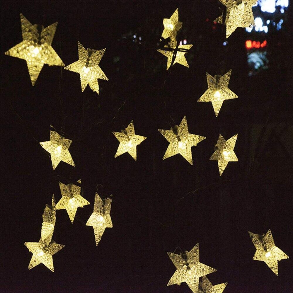 Solar Powered Star  LED Lights Waterproof Garden Outdoor Decor
