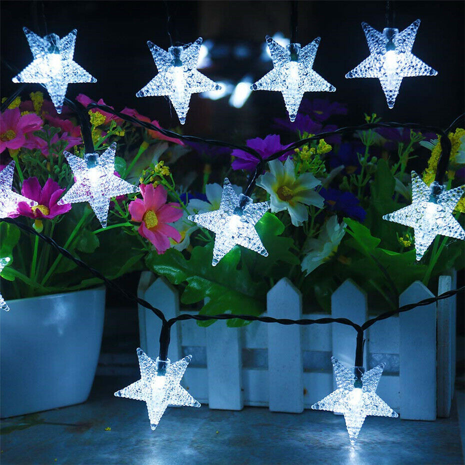 Solar Powered Star  LED Lights Waterproof Garden Outdoor Decor