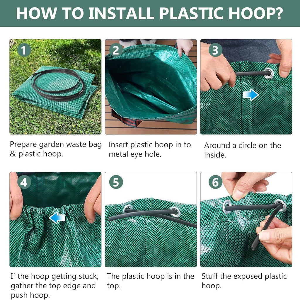 2x500L Heavy Duty Garden Waste Bags With Handles, Reusable Construction Bags UK