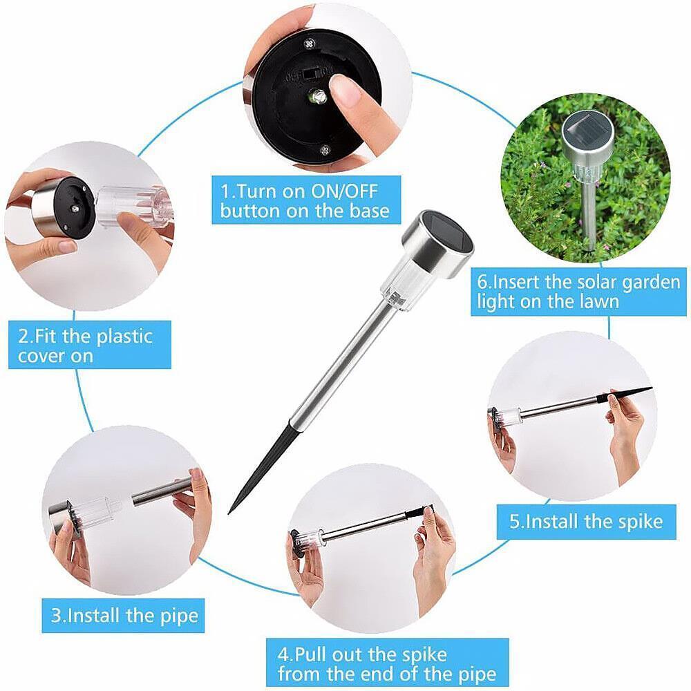 Garden Solar-Powered Stake Lights – Pack of 10 2 Options