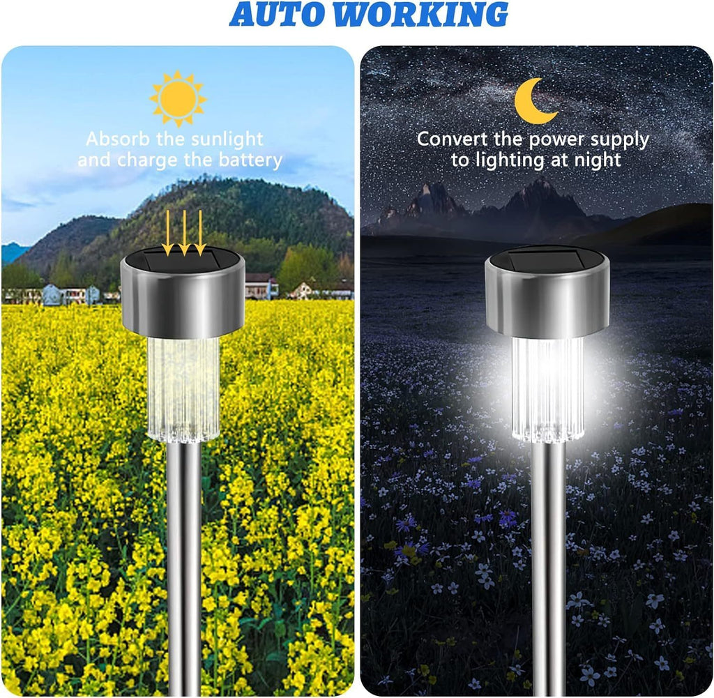 Garden Solar-Powered Stake Lights – Pack of 10 2 Options