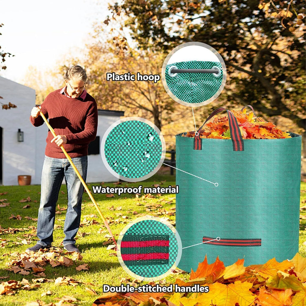 2x500L Heavy Duty Garden Waste Bags With Handles, Reusable Construction Bags UK